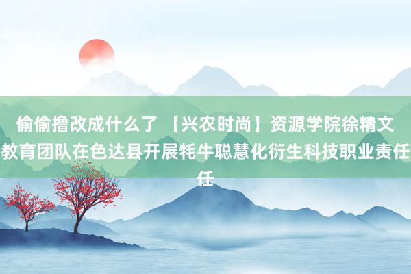 偷偷撸改成什么了 【兴农时尚】资源学院徐精文教育团队在色达县开展牦牛聪慧化衍生科技职业责任